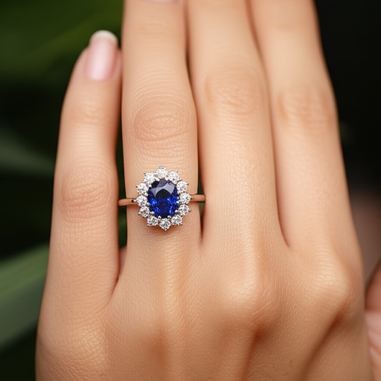 naturel round diamant 1.50carats bague vue de profil