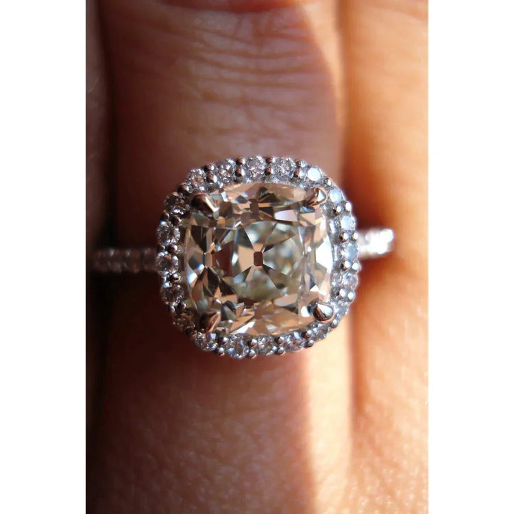 Bague En Diamant Naturel Taille Coussin Antique Like