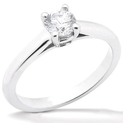 Bague En Diamant Rond Véritable De 1 Carat
