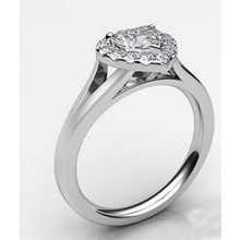 Bague En Or Blanc 14K Avec Réel Diamants Ronds Et Halo De 5.90 Ct