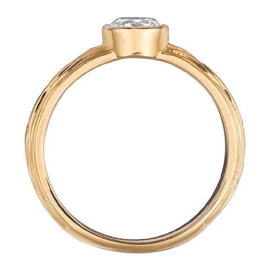 Bague En Or Jaune 14K Avec Réel Diamants Solitaires Ronds De 1.01 Carat