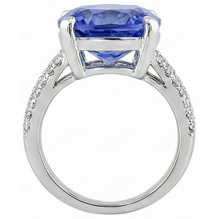 Bague En Pierres Précieuses De Saphir Naturel De 7 Ct