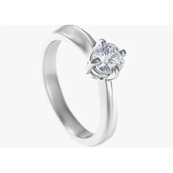 Bague En Réel Diamant Solitaire Sertie De Quatre Griffes De 0.75 Carat En Or Blanc 14K