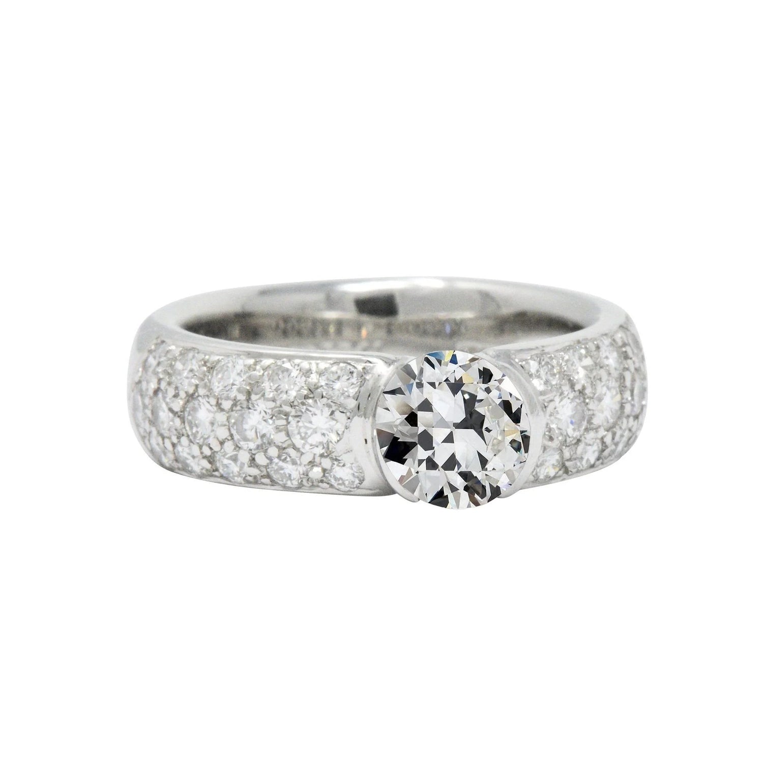 Bague En Réel Diamants Ronds Taille Vieille Mine Sertie En Or 14K 3.75 Carats