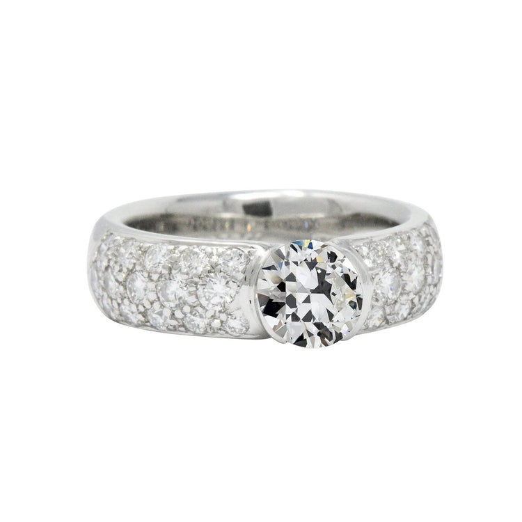 Bague En Réel Diamants Ronds Taille Vieille Mine Sertie En Or 14K 3.75 Carats