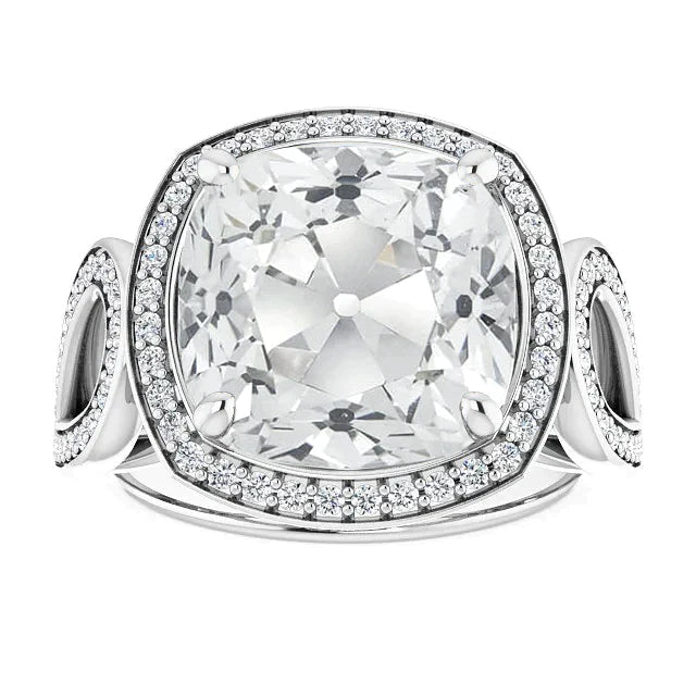 Bague Énorme Coussin Naturel Diamant 13 Carats