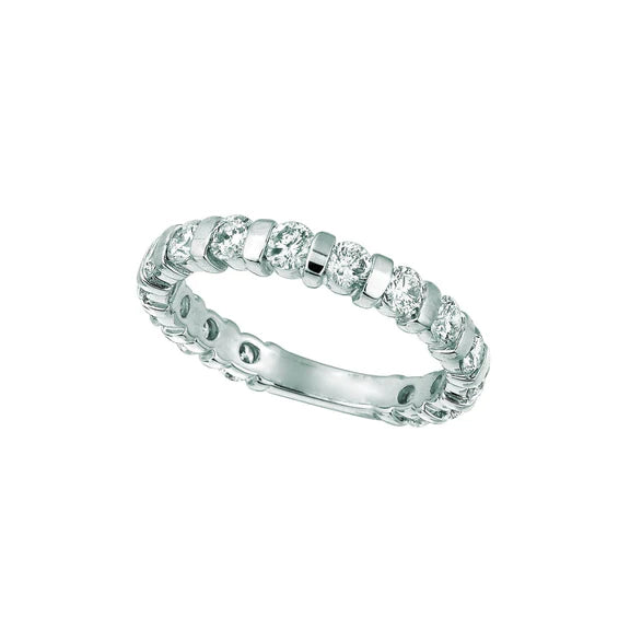 Bague Éternité Réel Diamant Rond 1.50 Carats Or Blanc 14K Nouveau