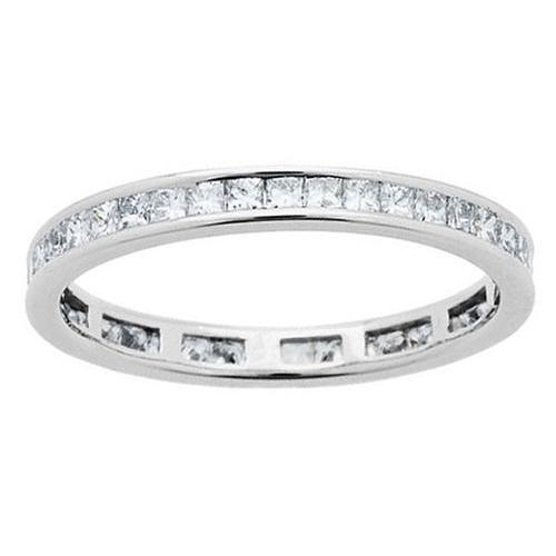 Bague Éternité Réel Diamants Taille Princesse 1.14 Carats