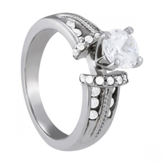 Bague Fantaisie De Fiançailles Réel Diamant Etincelant 1.75 Ct. Or Blanc 14K