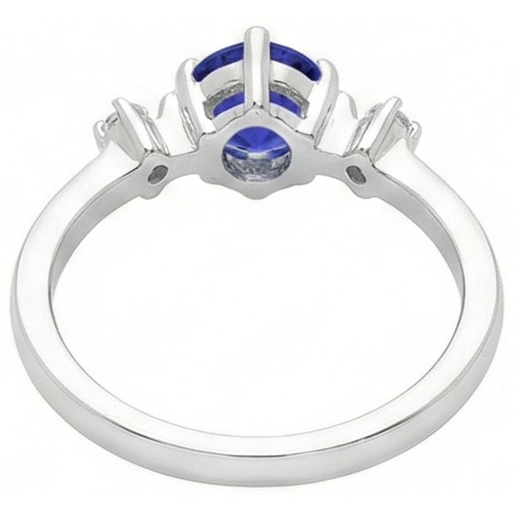 naturel tanzanite 0.75carats bague avec accents diamants
