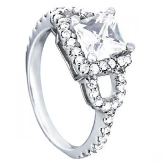 Bague Fantaisie Halo Réel Diamant Fiançailles Or Blanc 1.50 Cts.