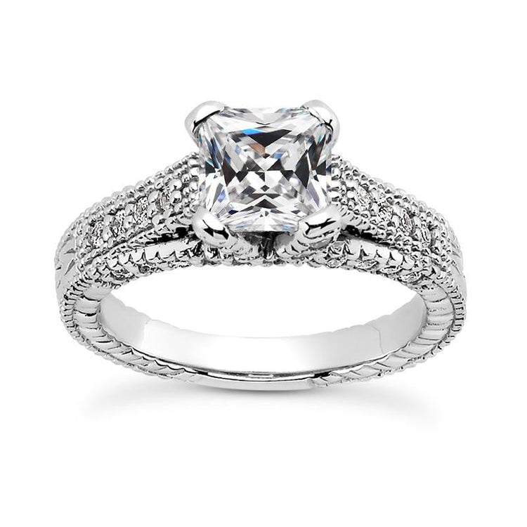 Bague Fantaisie Natuel Diamant Mineur Taille Carrée Style Vintage 4 Carats