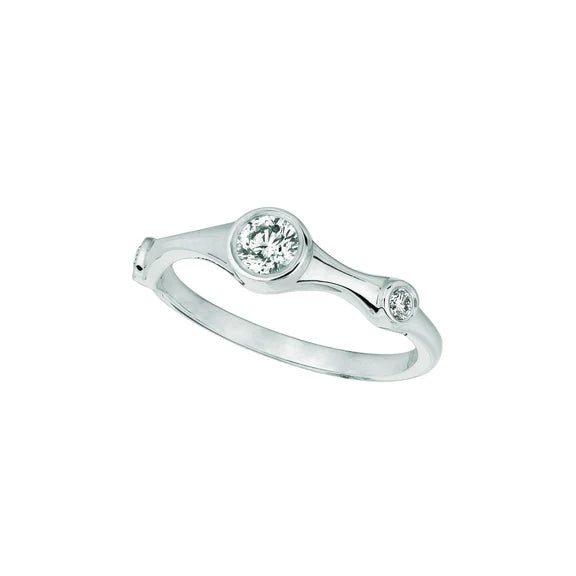 Bague Fantaisie Réel Diamant 0.31 Carats 14K Blanc Demi-Eternité Bande