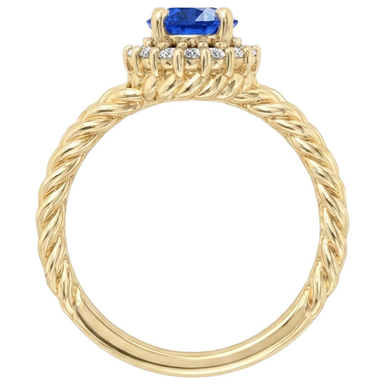 naturel round diamant 2carats bague vue de profil