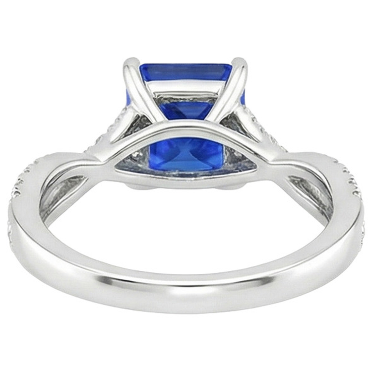 naturel round diamant 3.25carats bague sur blanc