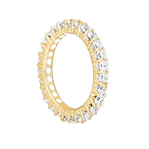 Bague Femme Naturel Diamant Rond Eternity Or Jaune 1.35 Carats Nouveau