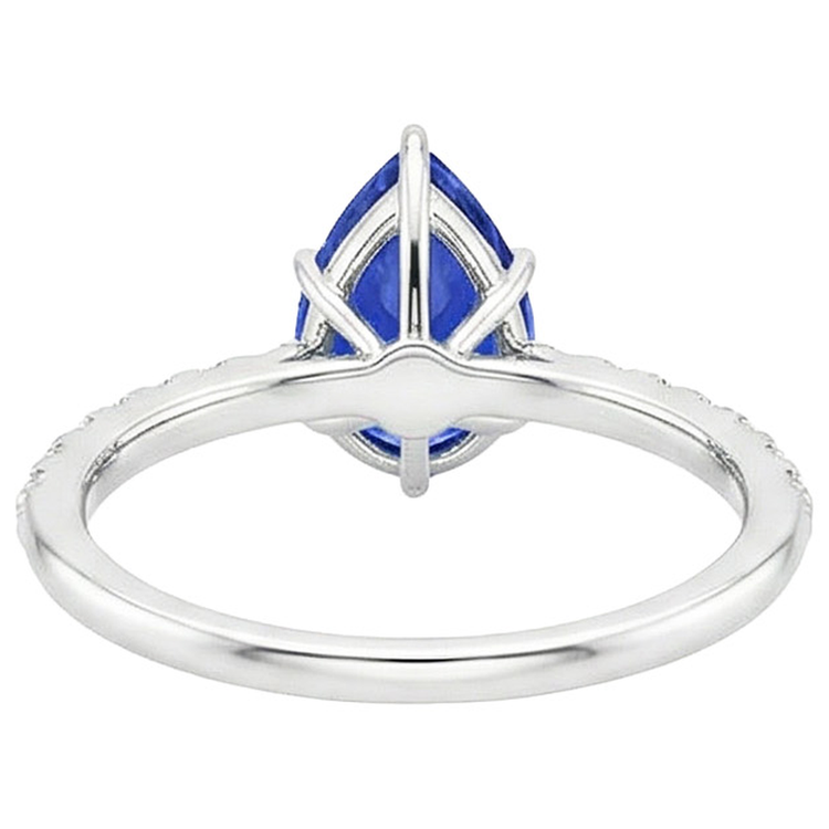 naturel pear diamant 5carats bague angle de côté