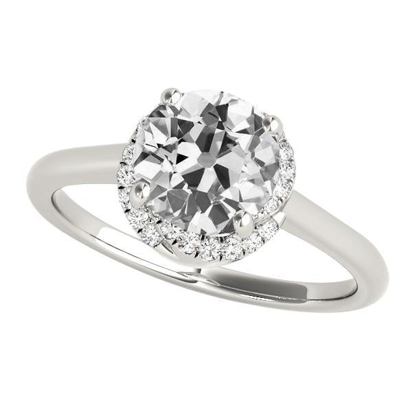 Bague Femme Ronde Réel Diamant Taille Ancienne 5.50 Carats Bijoux Or Blanc