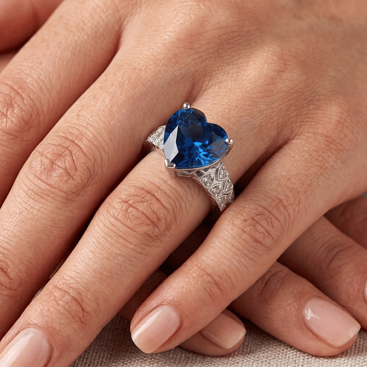 Bague Femme Saphir Coeur 6 Carats
