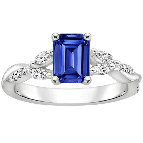 Bague Femme Saphir Taille Émeraude