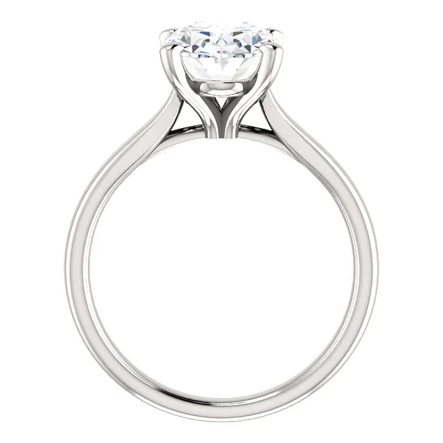 Bague Femme Véritable Diamant Ovale 4 Carats