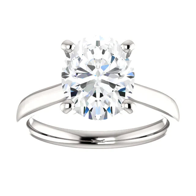 Bague Femme Véritable Diamant Ovale 4 Carats