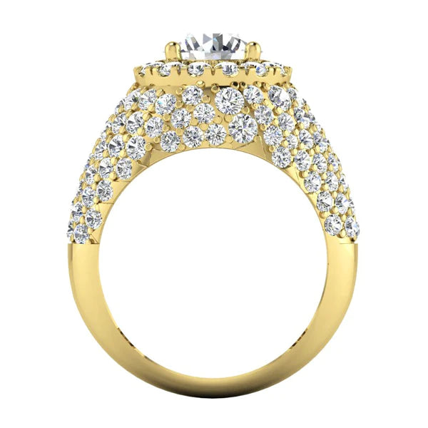 Bague Grappe De Réel Diamants Taille Ancienne Mine Or 6.50 Carats Bijoux Pour Femmes