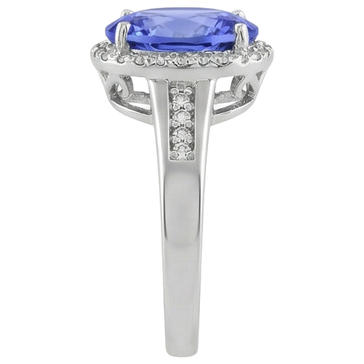naturel oval tanzanite 5.75carats bague détail anneau