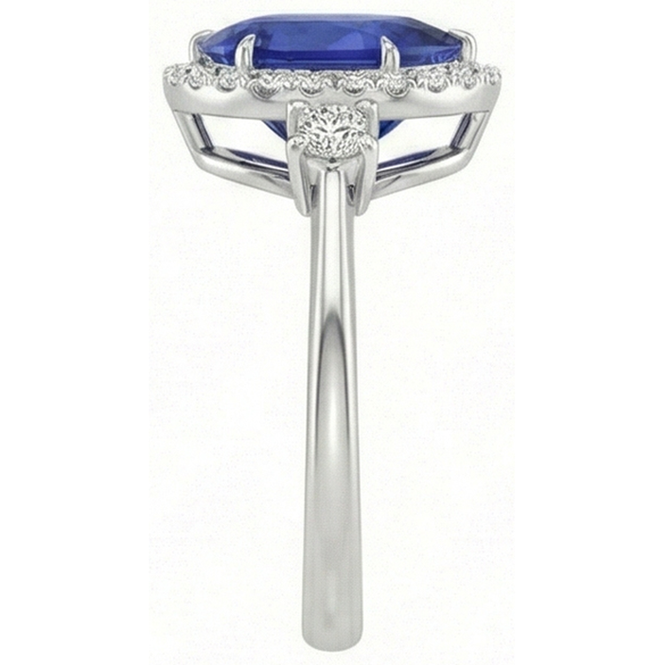 naturel pear diamant 5carats bague sur blanc