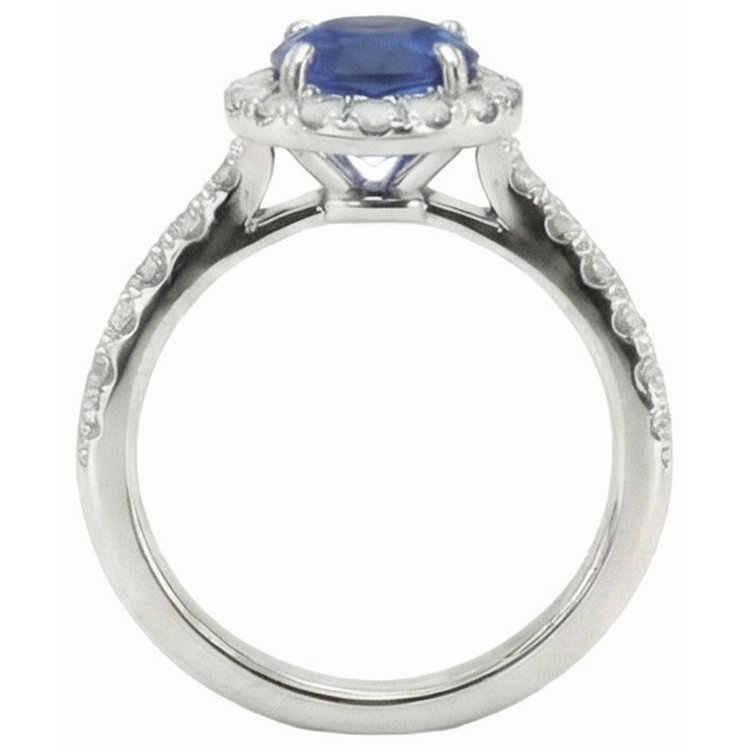 naturel round diamant 2carats bague vue de profil