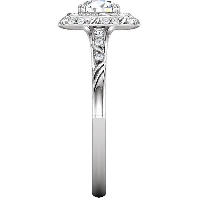 Bague Halo De Véritable Diamants Ronds De Style Vintage Avec Accents 1.79 Ct.