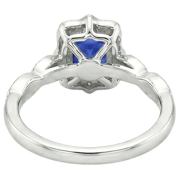 naturel round saphir 4carats bague vue de dessus