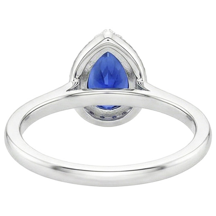 naturel pear diamant 4carats bague détail rapproché