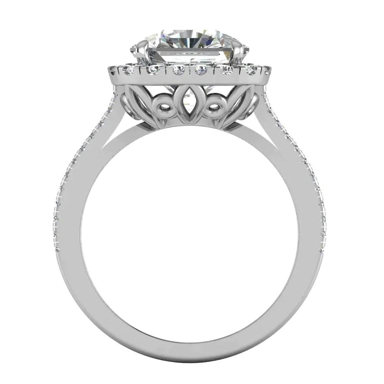 Bague Halo Diamant Radiant Naturel 7 Carats