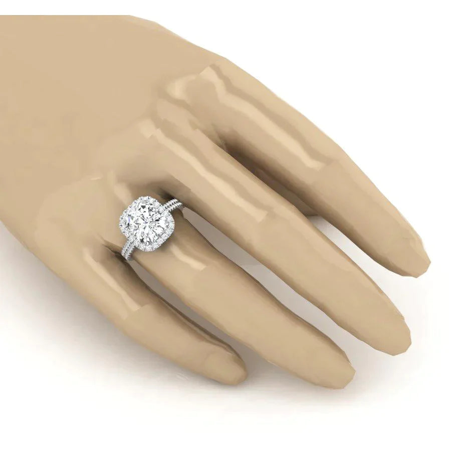 Bague Halo Diamant Radiant Naturel 7 Carats