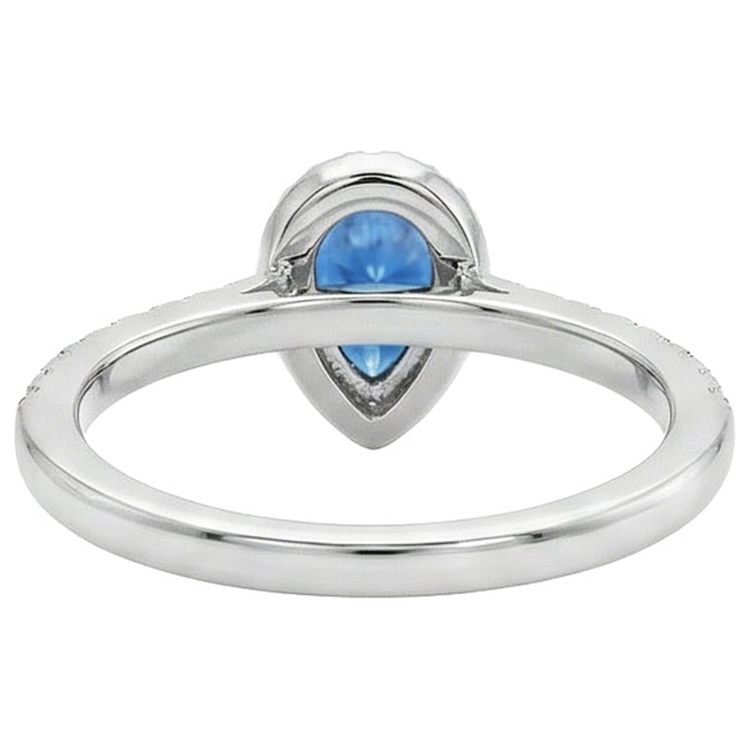 naturel pear diamant 4.50carats bague vue de profil
