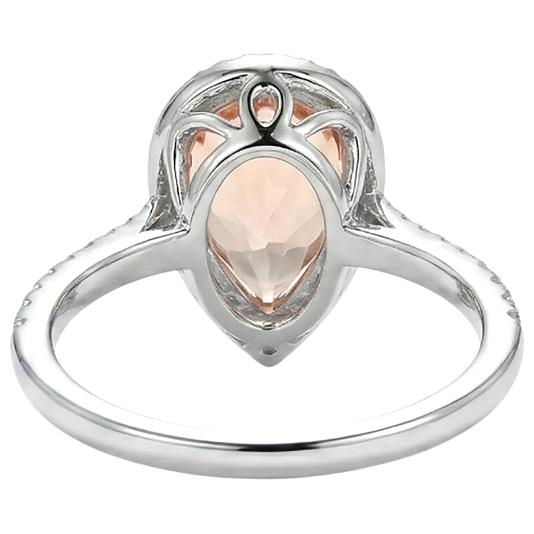 naturel pear morganite 10carats bague avec accents diamants