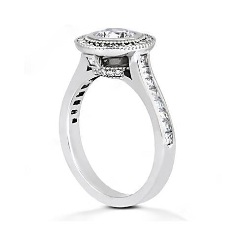 Bague Halo Naturel Diamant 2.22 Carats Femme Fiançailles Or Blanc