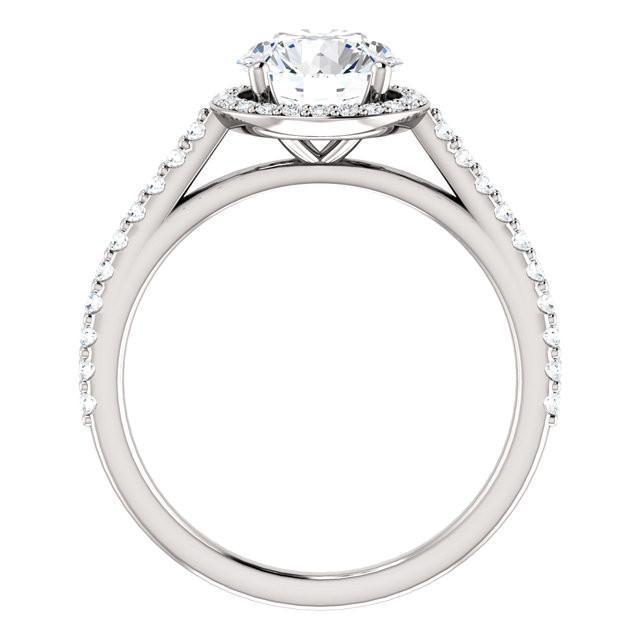 Bague Halo Naturel Diamant Rond 1.85 Carat Or Blanc 14K