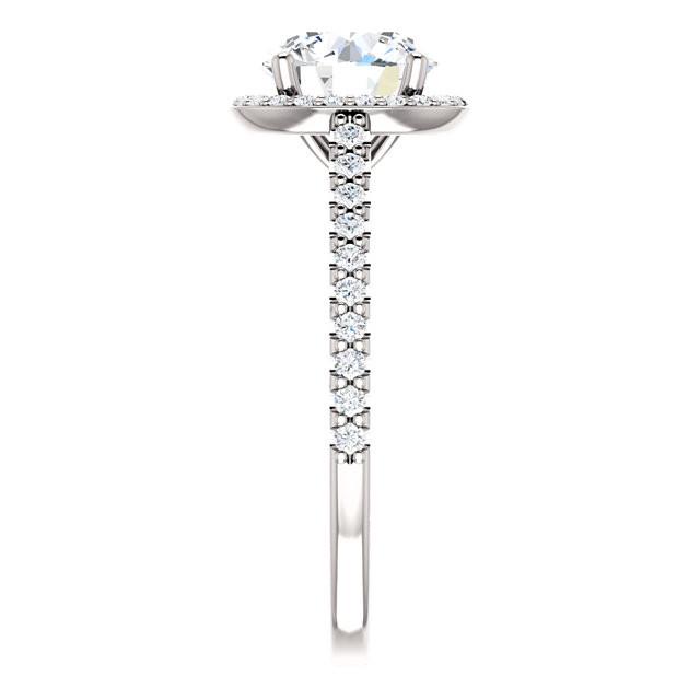 Bague Halo Naturel Diamant Rond 1.85 Carat Or Blanc 14K