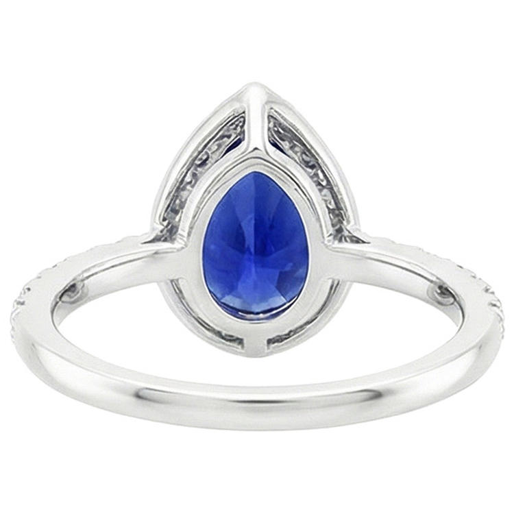 naturel pear diamant 3.75carats bague vue de dessus