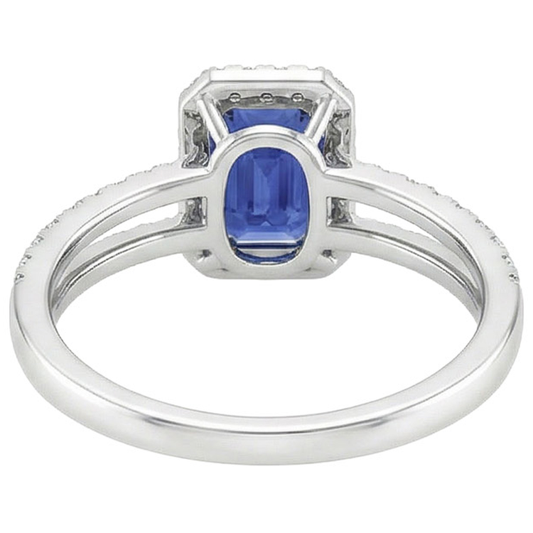 naturel round saphir 5carats bague détail rapproché