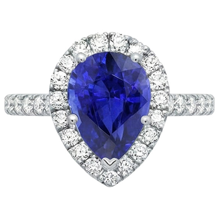 naturel pear diamant 6carats bague vue de profil