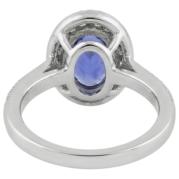 naturel oval tanzanite 10.25carats bague avec accents diamants