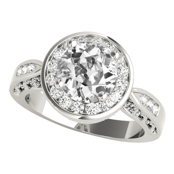Bague Halo Pour Dames Ronde Vieux Mineur Réel Diamond 5.50 Carats
