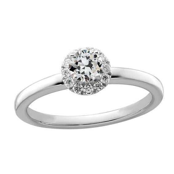 Bague Halo Réel Diamant Rond Européen 2.25 Carats Bijoux Femme