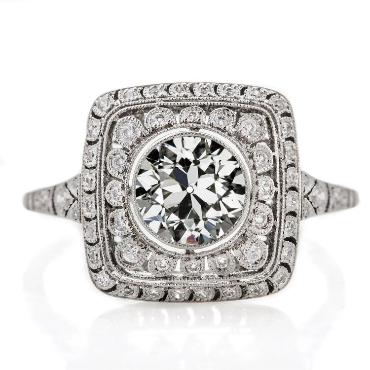 naturel round diamant 5.25carats bague vue de face