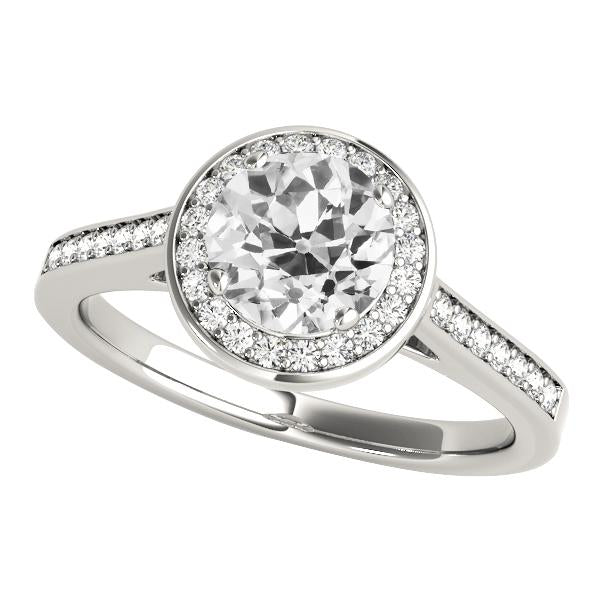 Bague Halo Ronde Vieux Mineur Naturel Diamants 3.50 Carats Or Bijoux Dames