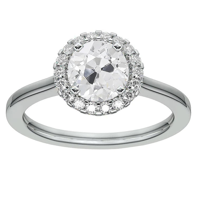 Bague Halo Ronde Vieux Mineur Réel Diamant Or 4.50 Carats Bijoux Femme