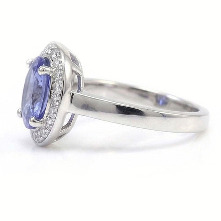 Bague Halo Saphir Et Diamant